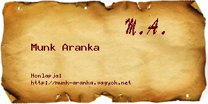 Munk Aranka névjegykártya